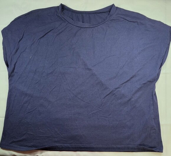 Shein Tops - Shein Curve 2XL Navy Blue Short Sleeve T-Shirt Women's  RN 166756 Sku 0322